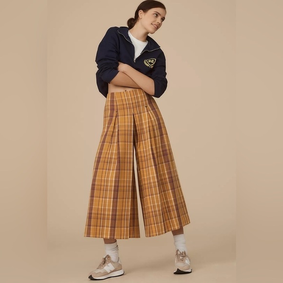 NWT Maeve Plaid Wide Leg High Wasited Kilt Culotte Anthropolgie Size XS Petite - Picture 1 of 14